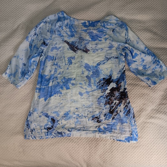 Habitat Clothes To Live In Blue‎ Tie Dye Tunic Xs Lagenlook Art To Wear  Beachy - Picture 5 of 10